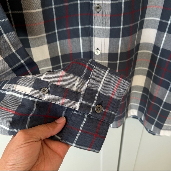 Wrangler ATG Shirt Men's 2XL Blue Plaid Long Sleeve Button Front Western Casual - Picture 7 of 10